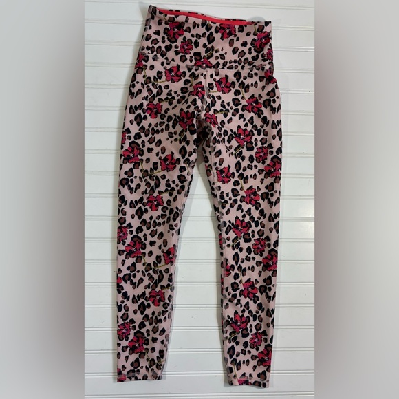 Wildfox Sweat Leopard Print Floral High Waisted Leggings Athletic Womens Small - Picture 2 of 13